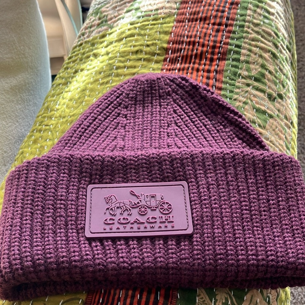 Coach purple beanie hat!